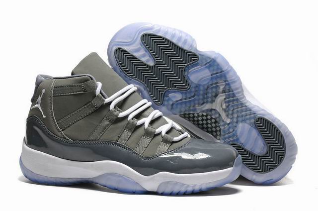 Air Jordan 11 Grey Men's Basketball Shoes-19 - Click Image to Close